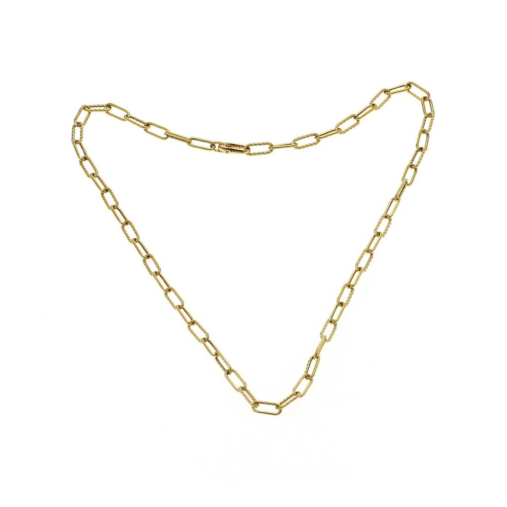 Auth David Yurman 18K Yellow Gold Madison 4 mm Chain Necklace Size 18"
